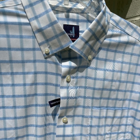 johnnie-O Other - Johnnie-O Prep-Formance Gobi long sleeve shirt blue white Large